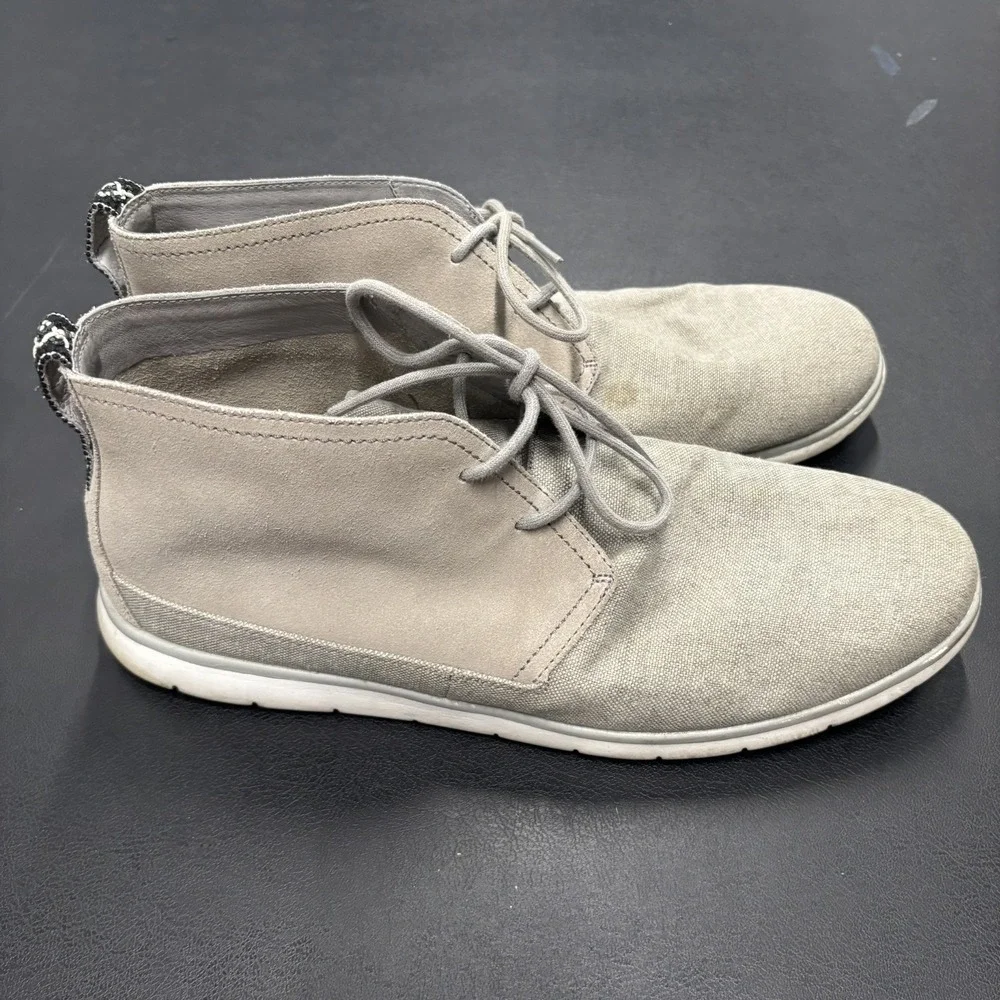 UGG Australia Freamon Men's Chukka Boots in Grey‎ Suede and Canvas Size 14 Laces